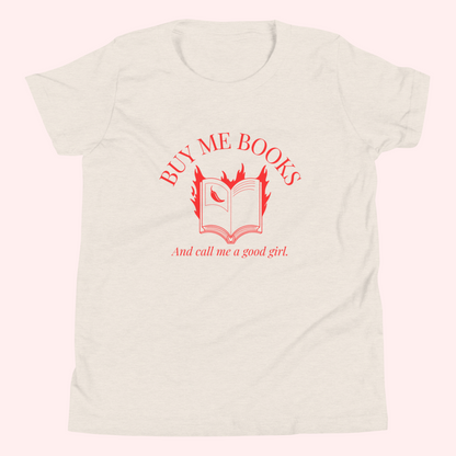 Buy Me Books Baby Tee (Red Text)