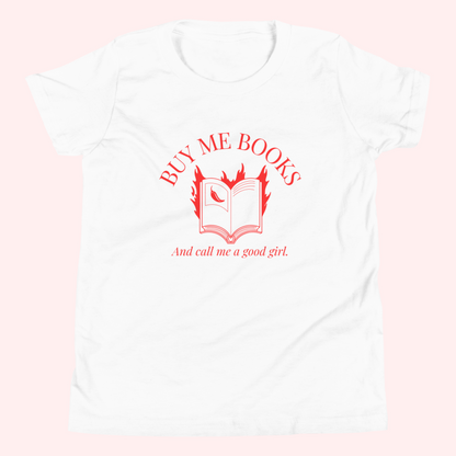 Buy Me Books Baby Tee (Red Text)