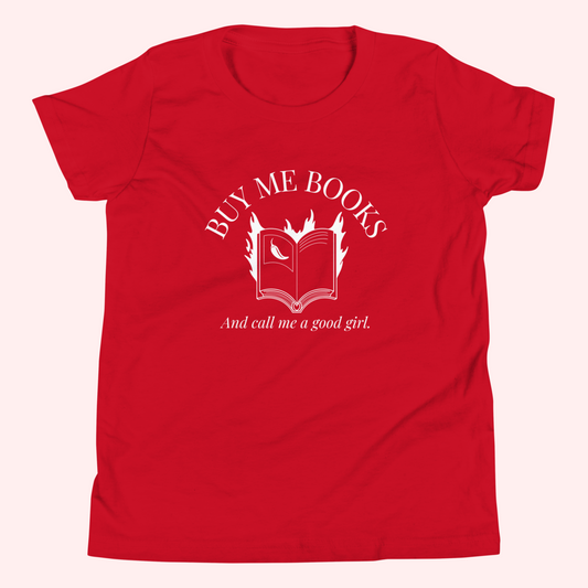 Buy Me Books Baby Tee (White Text)