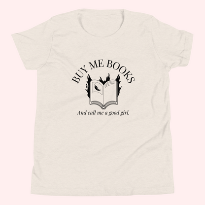 Buy Me Books Baby Tee (Black Text)