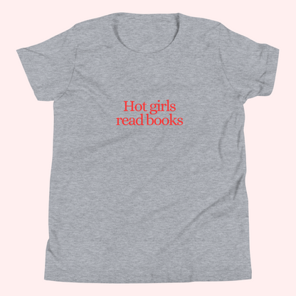 Hot Girls Read Books Baby Tee (Red Text)