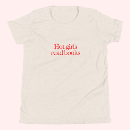 Hot Girls Read Books Baby Tee (Red Text)