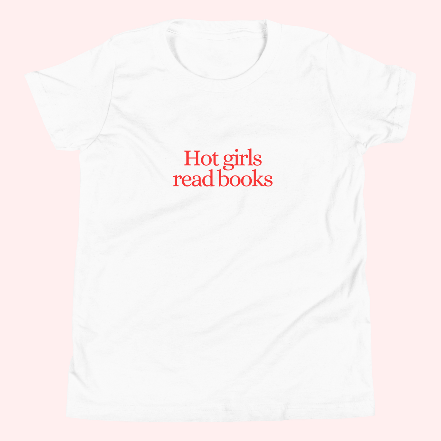 Hot Girls Read Books Baby Tee (Red Text)