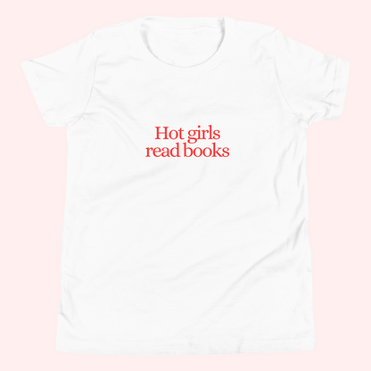 Hot Girls Read Books Baby Tee (Red Text)