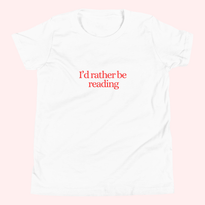 Rather Be Reading Baby Tee (Red Text)