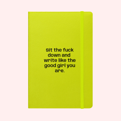 Sit Down Notebook Black Text