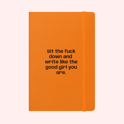 Sit Down Notebook Black Text